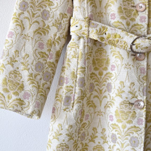 Gold and Pink Floral Tapestry Coat Vintage Size XL - Picture 3 of 10